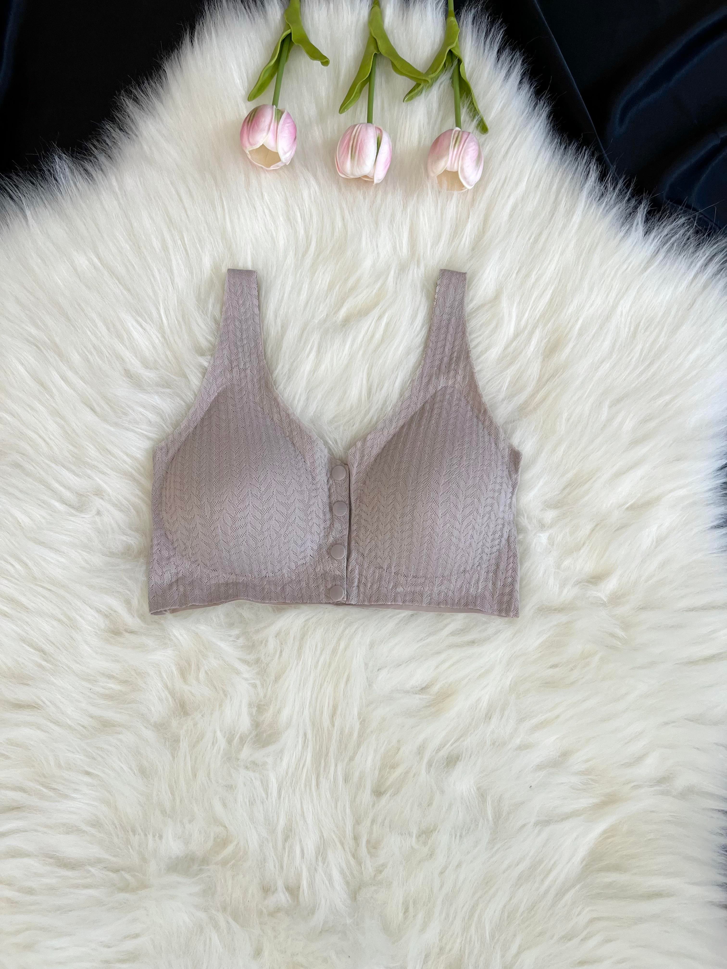 Bej Dolgusuz Düğmeli Lazer Kesim Bralet