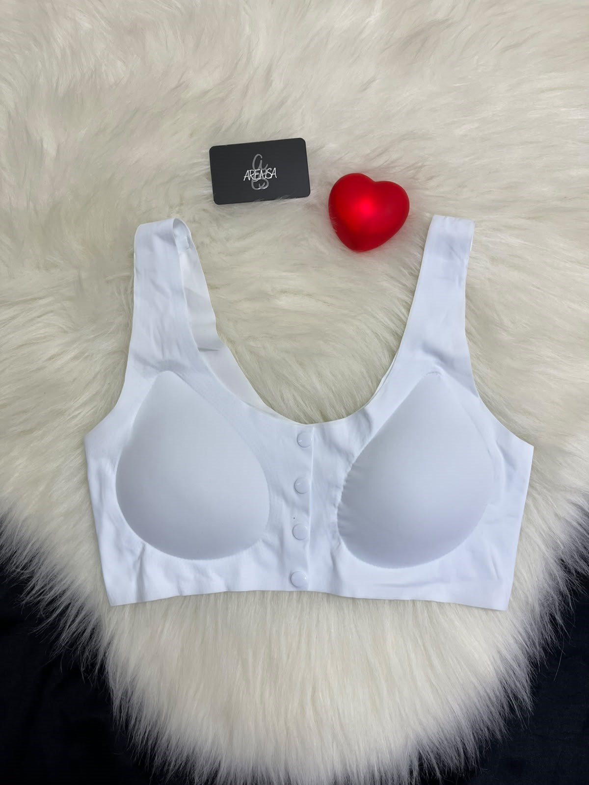 Beyaz Dolgusuz Düğmeli Lazer Kesim Bralet