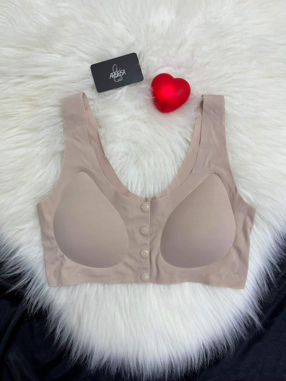 Ten Rengi Dolgusuz Düğmeli Lazer Kesim Bralet