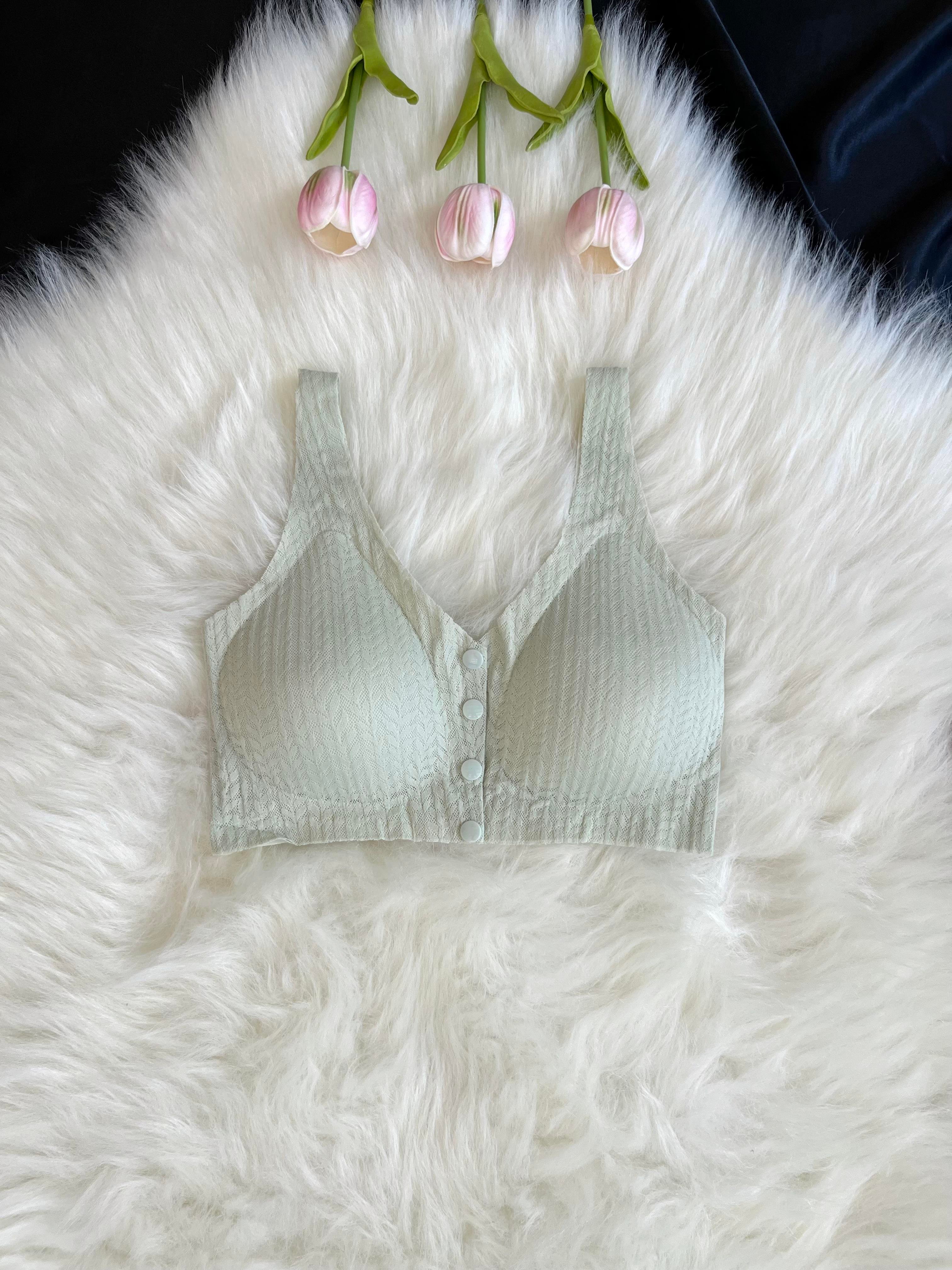 Yeşil Dolgusuz Düğmeli Lazer Kesim Bralet