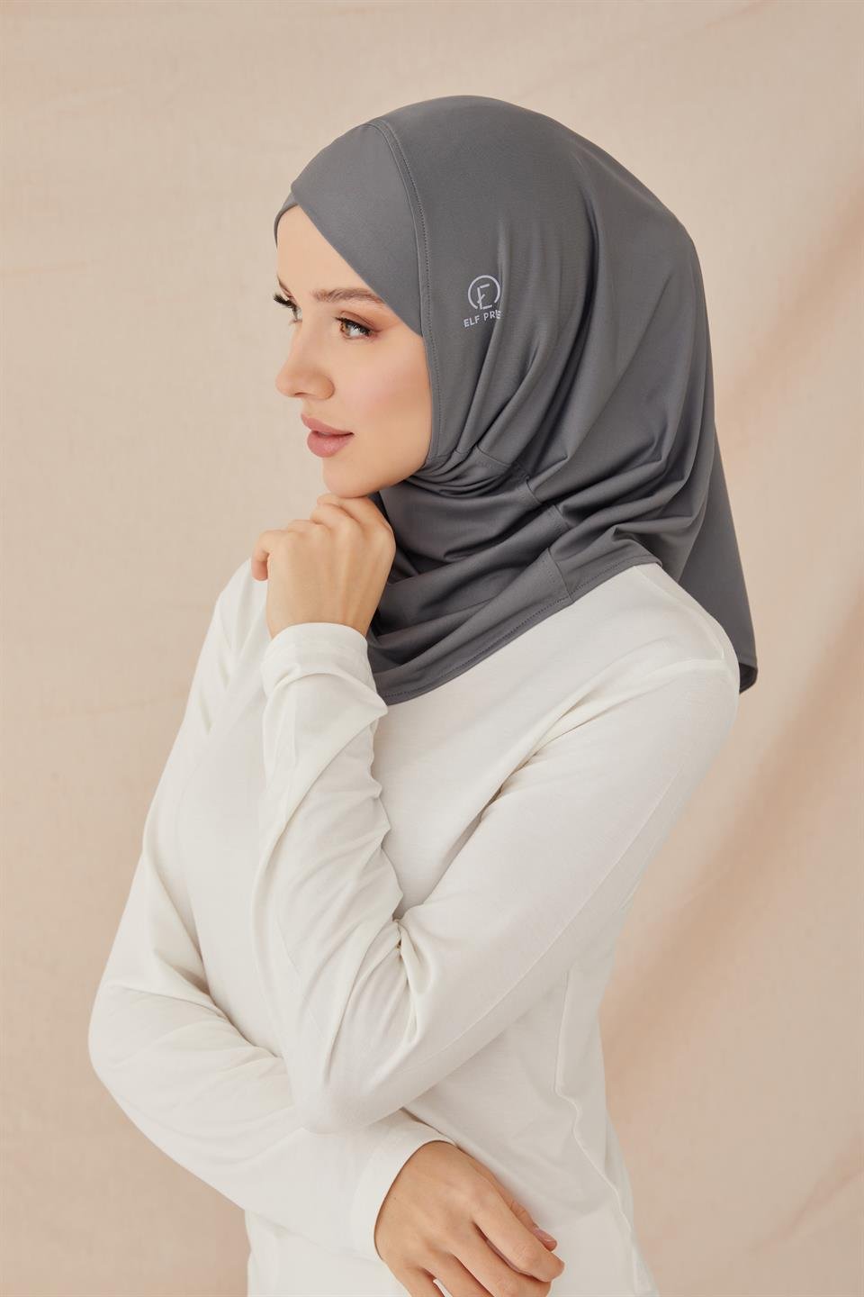 ÇAPRAZ HİJAB BONE-ANTRASİT