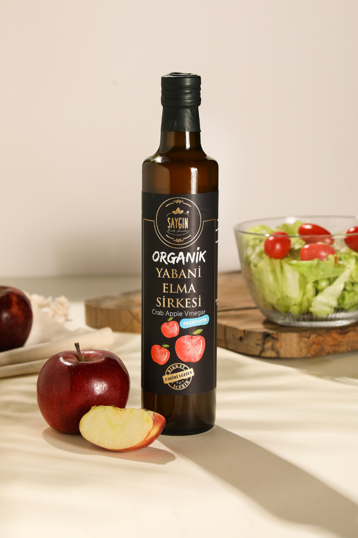 SAYGIN Organik Yabani Elma Sirkesi 500 ml