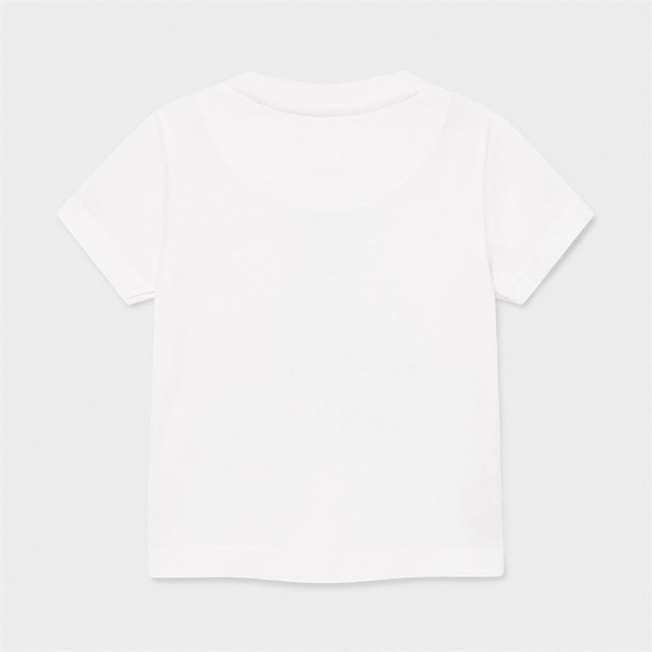 Mayoral Erkek Bebek Beyaz Kaptan Baskılı T-Shirt