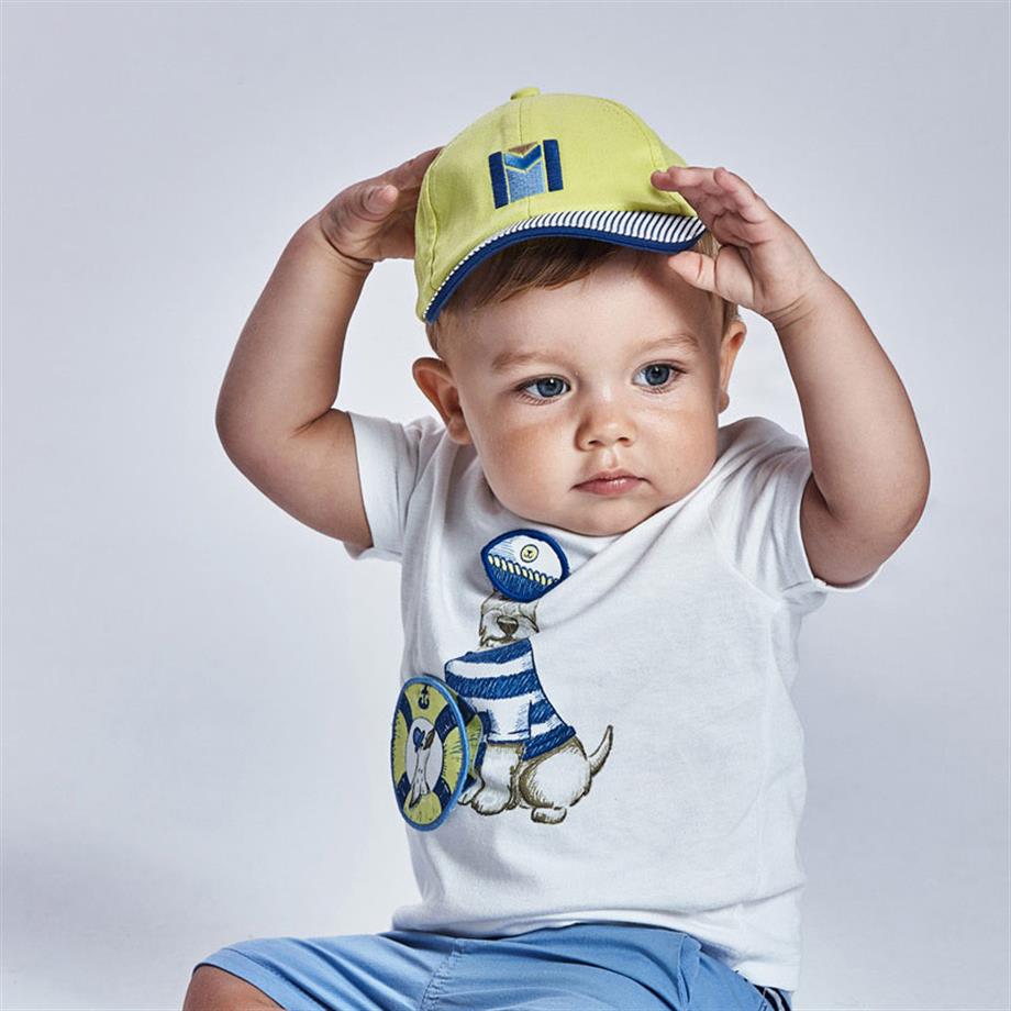 Mayoral Erkek Bebek Beyaz Kaptan Baskılı T-Shirt