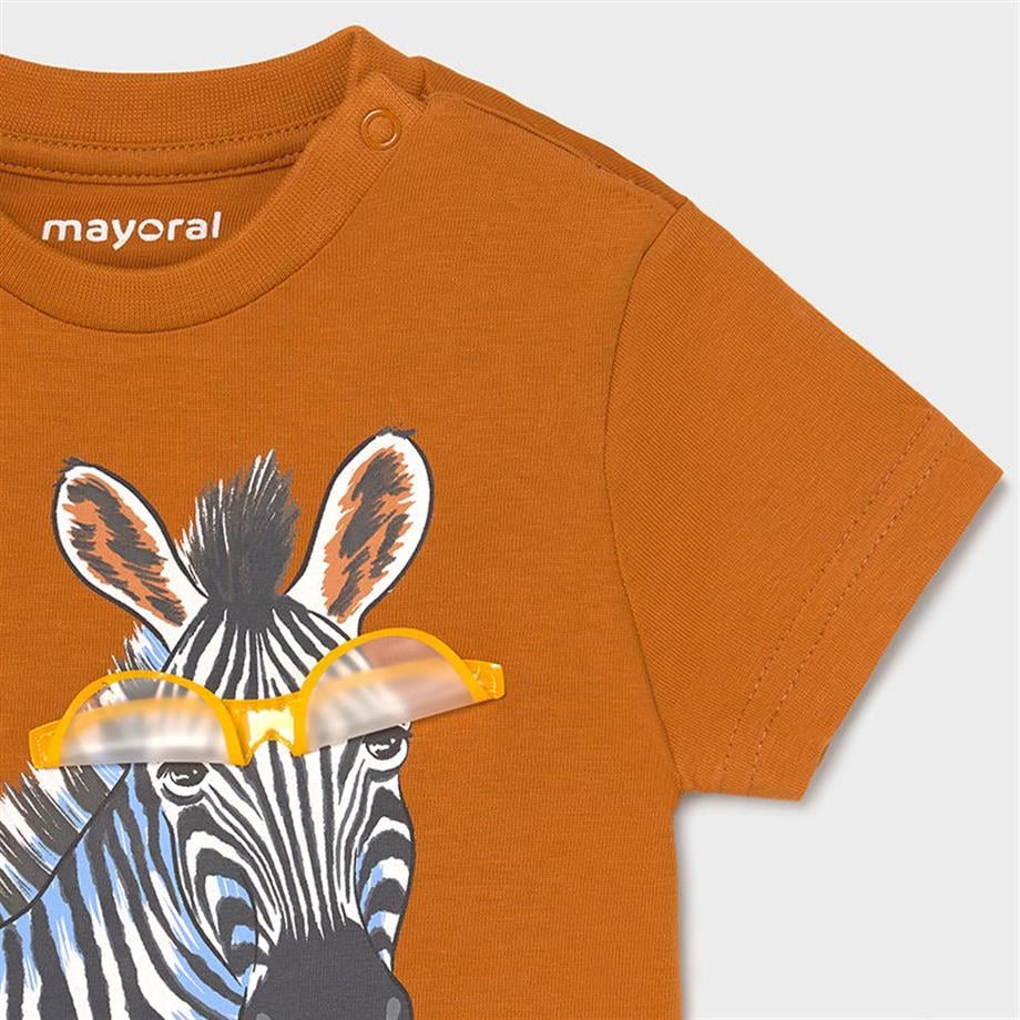 Mayoral Erkek Bebek Kahverengi Zebra Baskılı T-Shirt