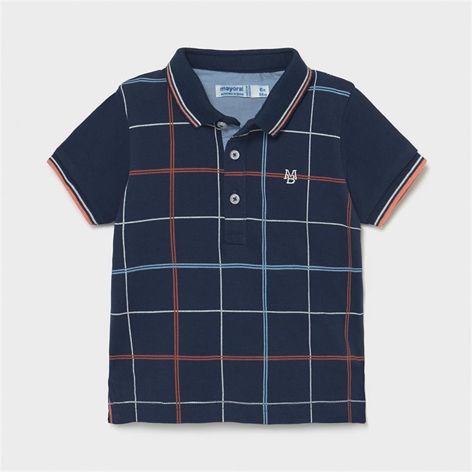 Mayoral Erkek Bebek Mavi Polo Yaka Çizgili T-Shirt