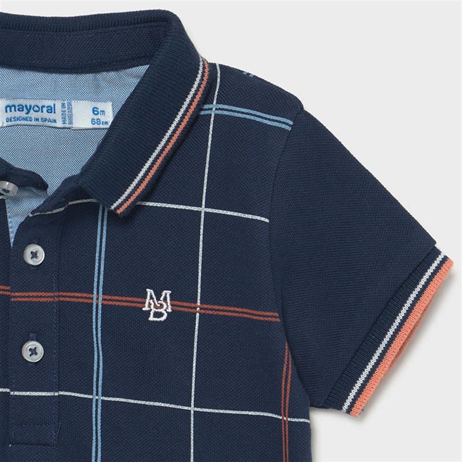 Mayoral Erkek Bebek Mavi Polo Yaka Çizgili T-Shirt