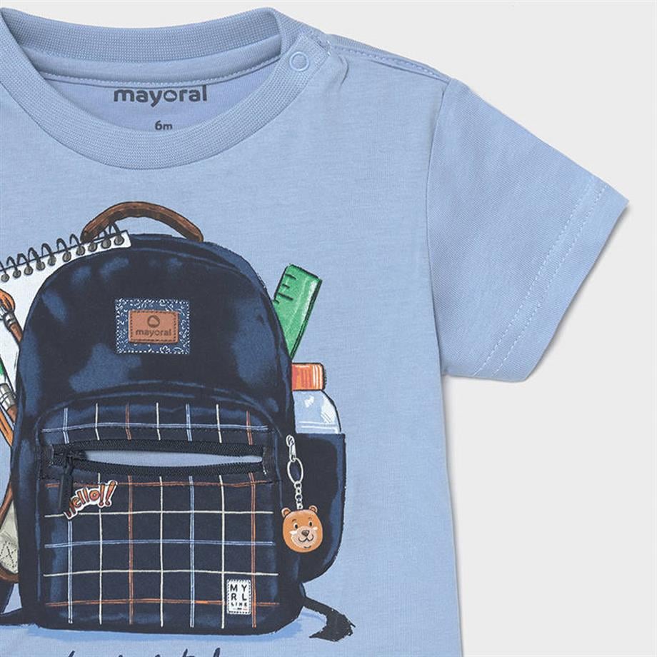 Mayoral Erkek Bebek Mavi School T-Shirt