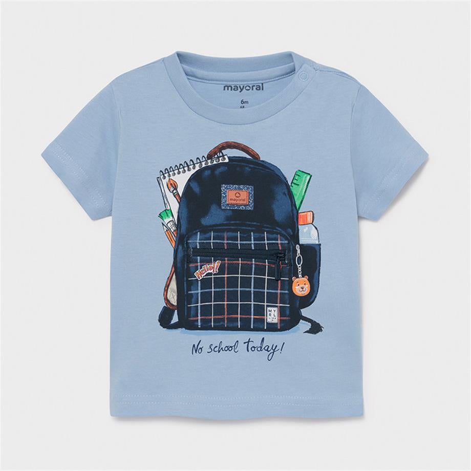 Mayoral Erkek Bebek Mavi School T-Shirt
