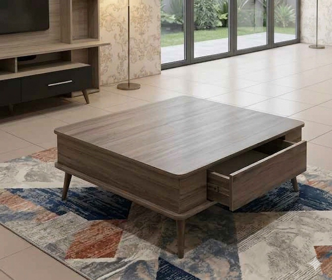 ALBA R WOODEN LEG CENTER TABLE DRW 100x70