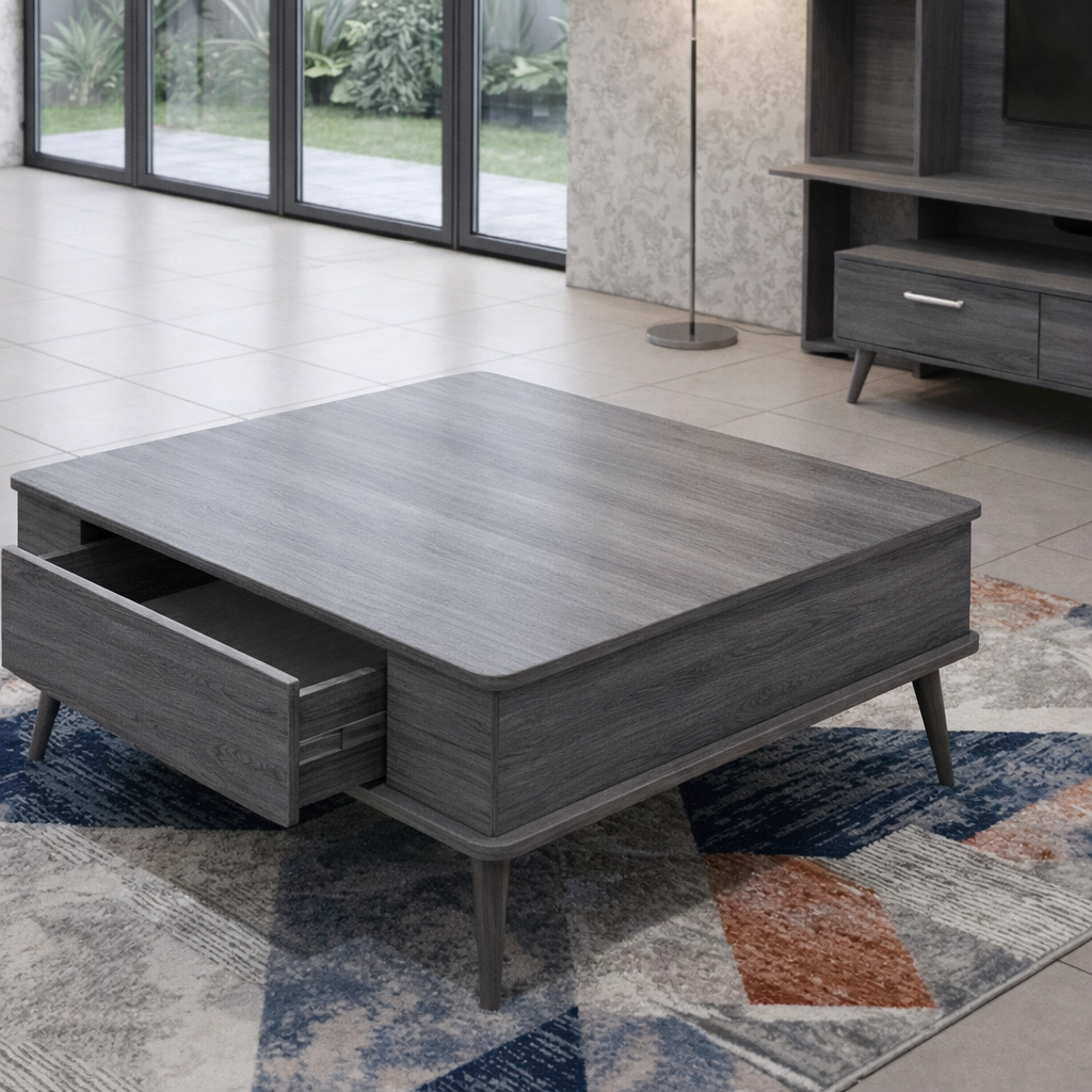 ALBA R WOODEN LEG CENTER TABLE DRW 100x70