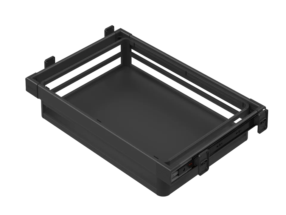 ALUMINUM DRAWER WITH SIDE MOUNTED TELESCOPIC RAIL