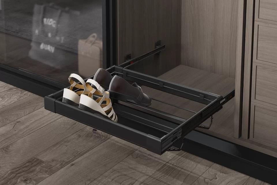 ALUMINUM SHOE HOLDER WITH TELESCOPIC RAIL 80CM S-6263A