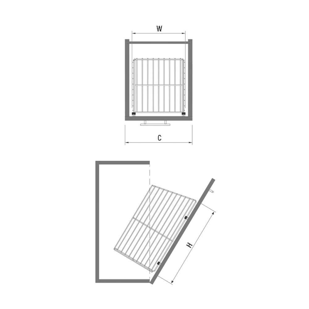 Angular Laundry Basket Mounted To Lıd 45D S-8014