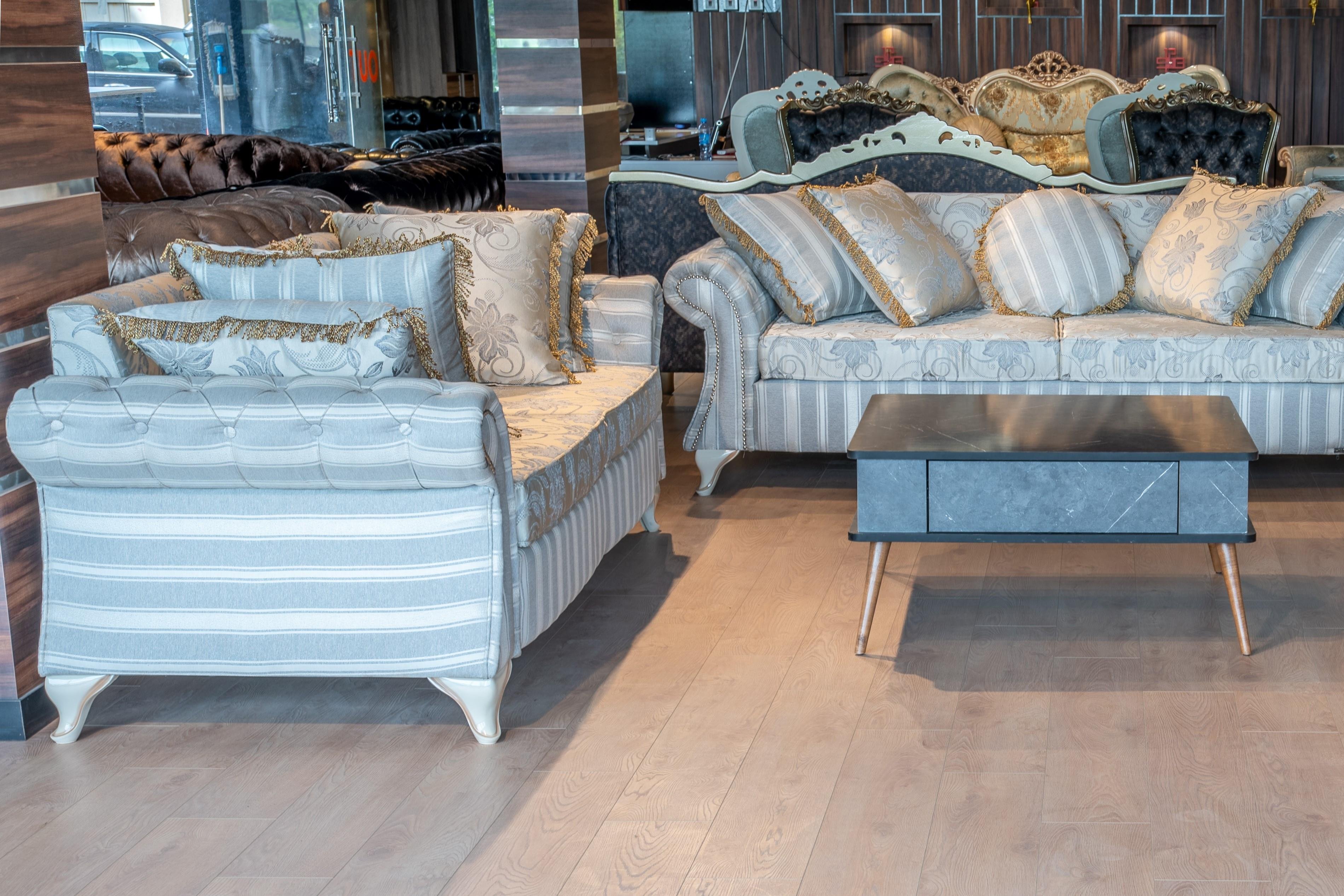 ANKARA SEVEN SEATER SOFA SET - DRAPP/NUBUCK