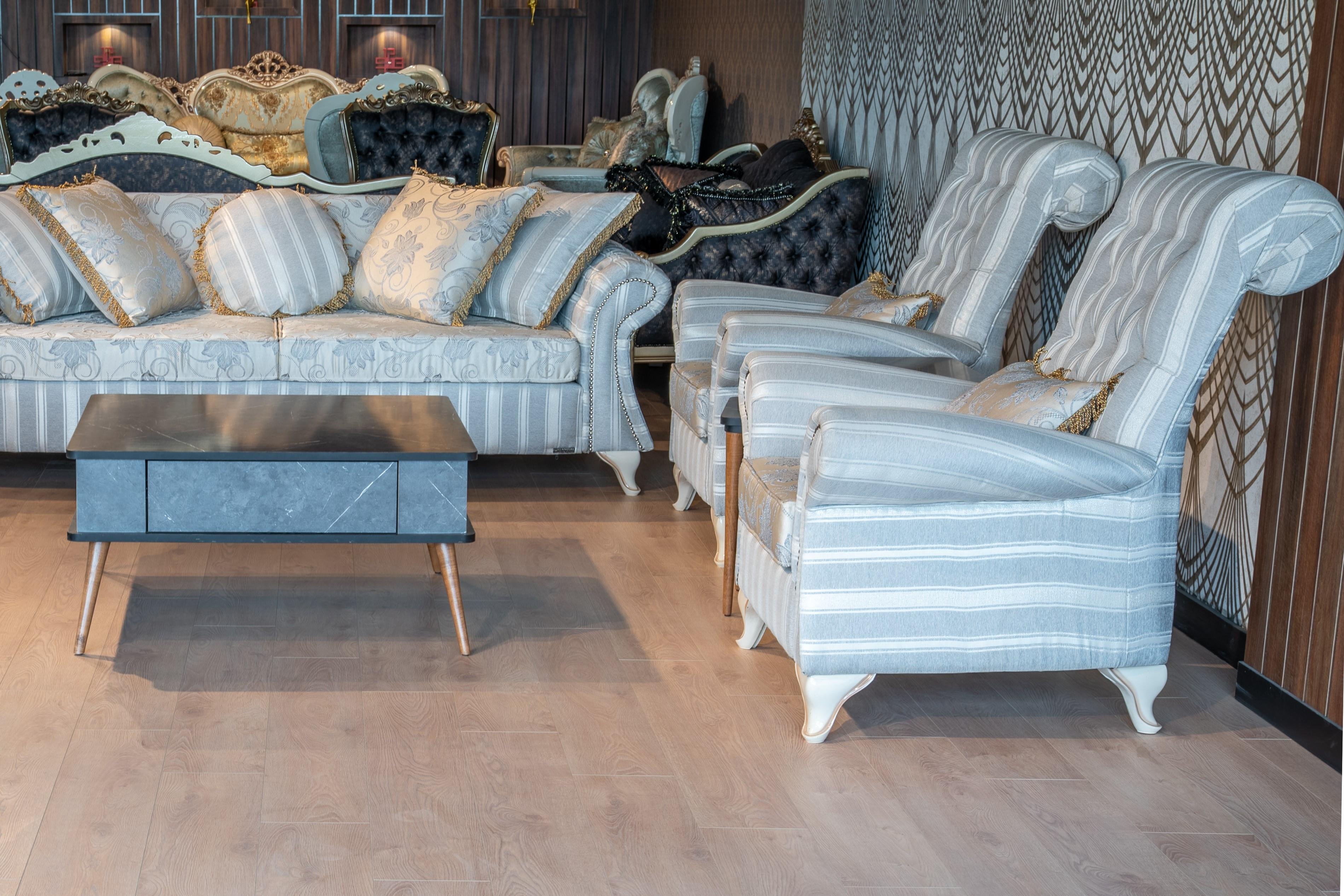 ANKARA SEVEN SEATER SOFA SET - DRAPP/NUBUCK