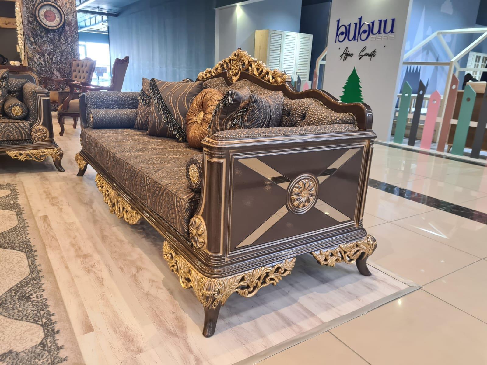 AYASOFYA SOFA SET & CENTER TABLE - SIDE STOOLS