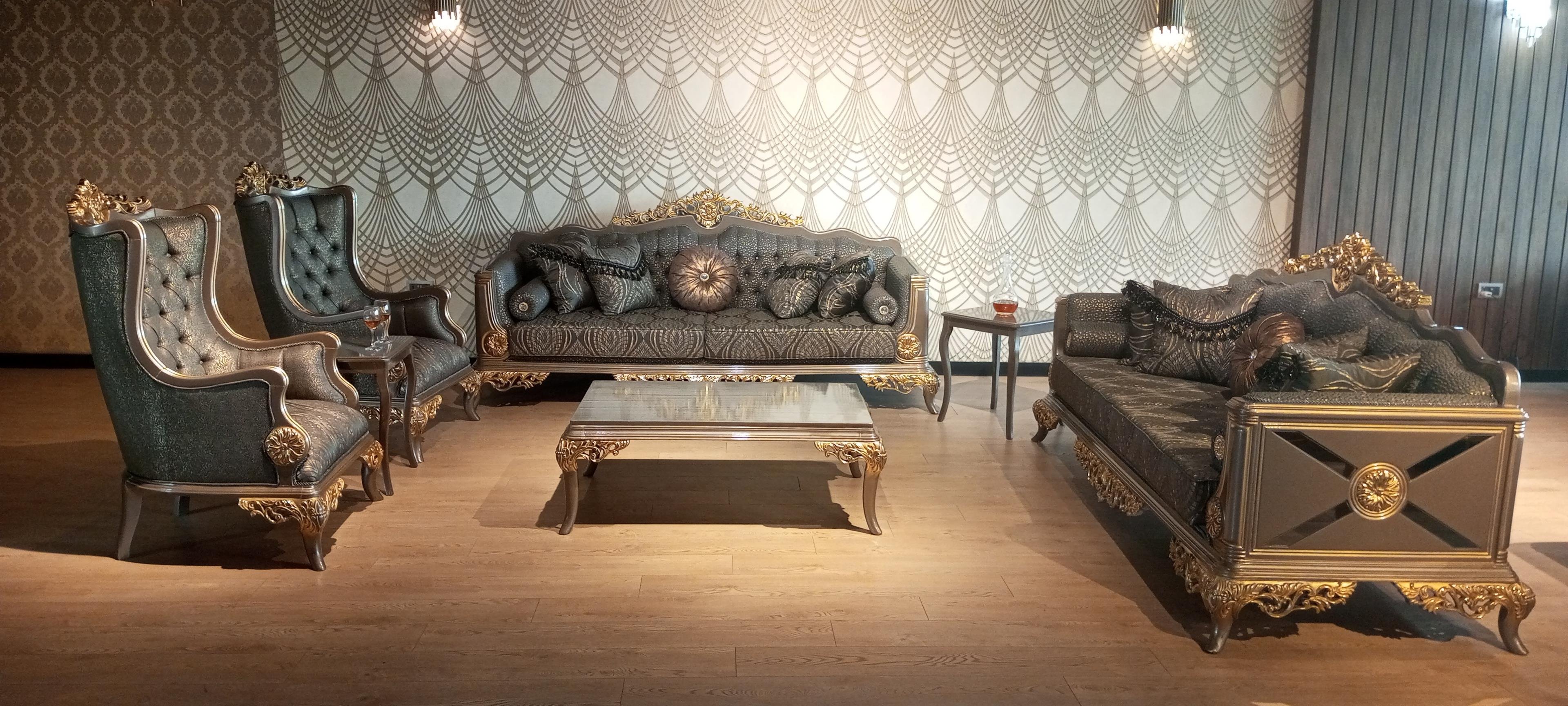 AYASOFYA SOFA SET & CENTER TABLE - SIDE STOOLS