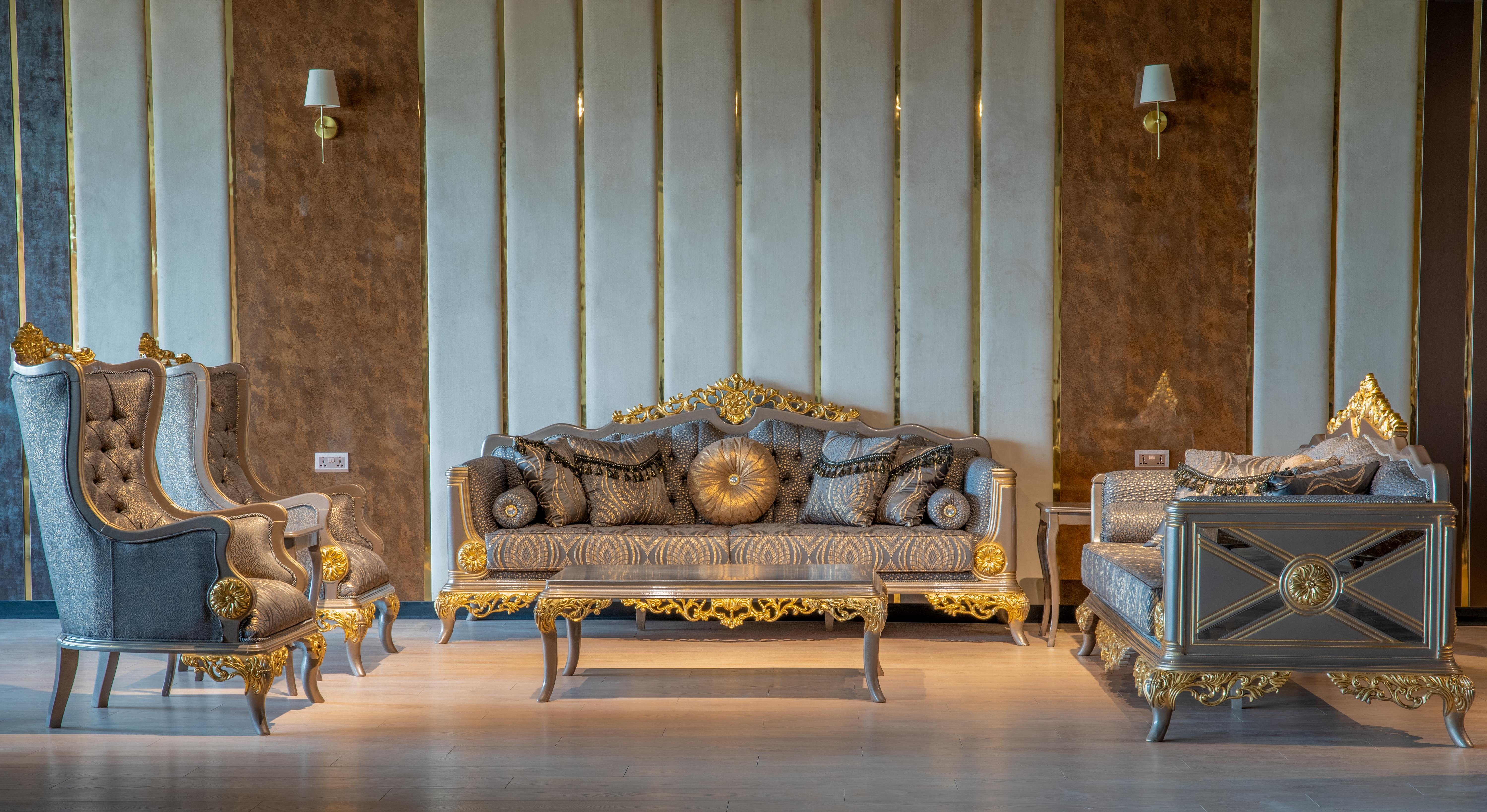 AYASOFYA SOFA SET & CENTER TABLE - SIDE STOOLS