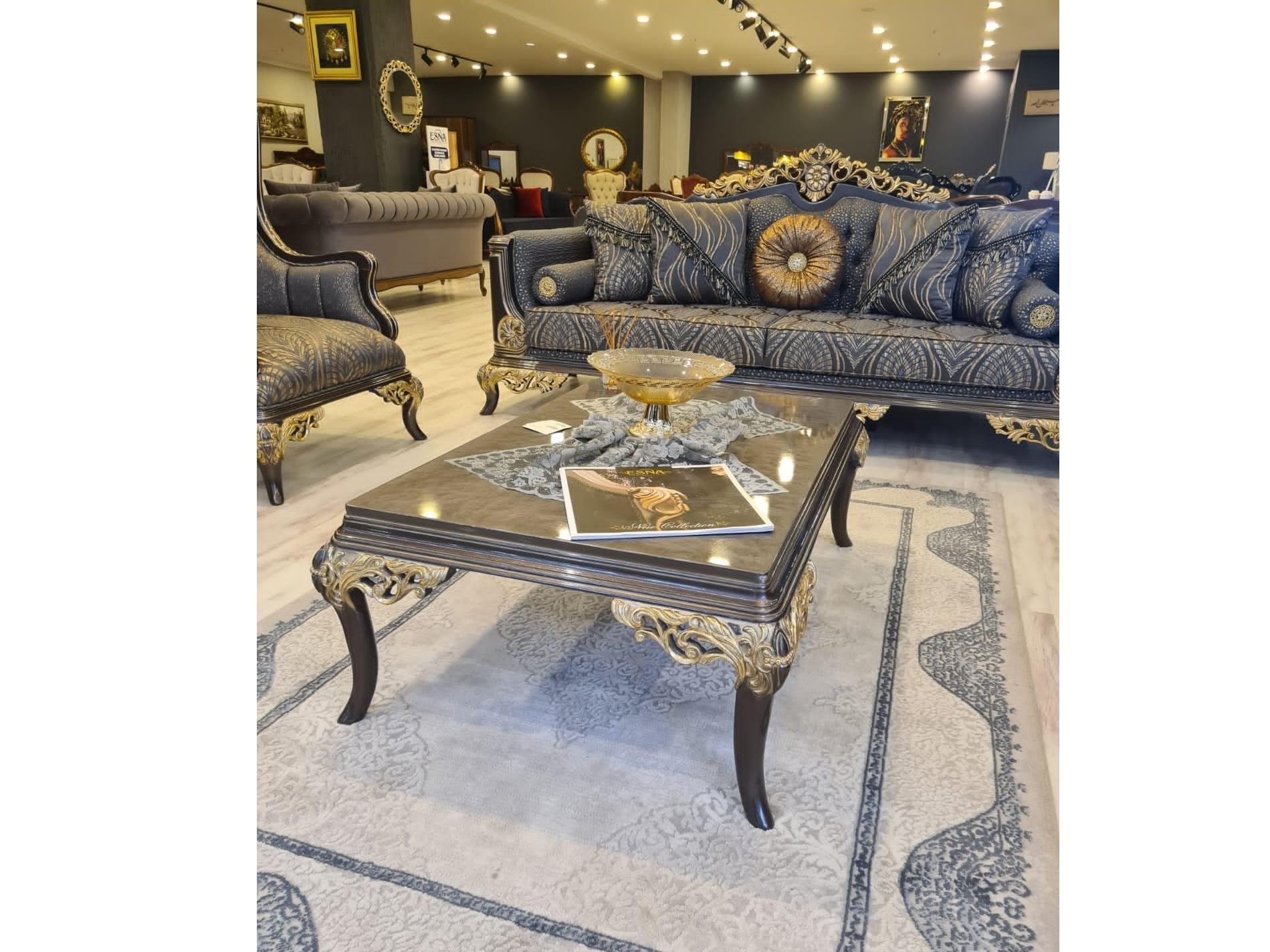 AYASOFYA SOFA SET & CENTER TABLE - SIDE STOOLS