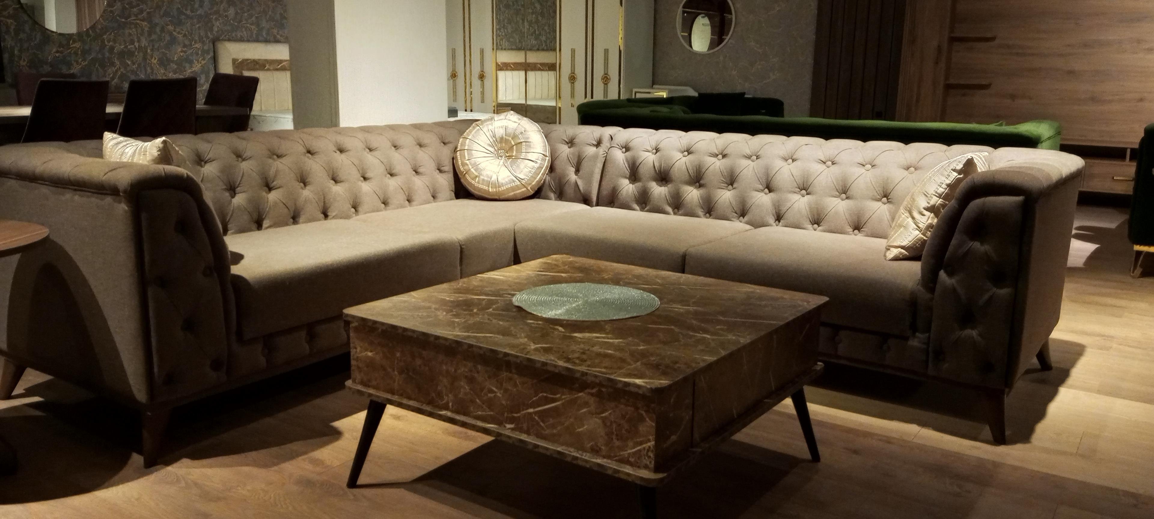BIMTA CHESTER CORNER SOFA - DRAPP/NUBUCK