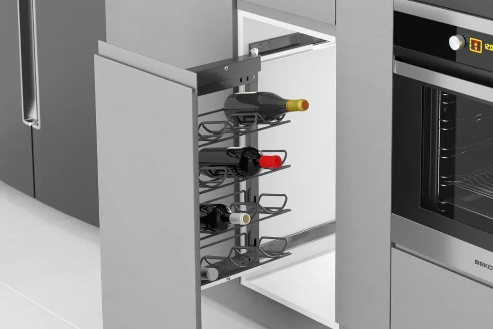 BOTTLE UNIT & SIDE UNDERMOUNT TANDEM RAIL DOOR SIZE 40 CM