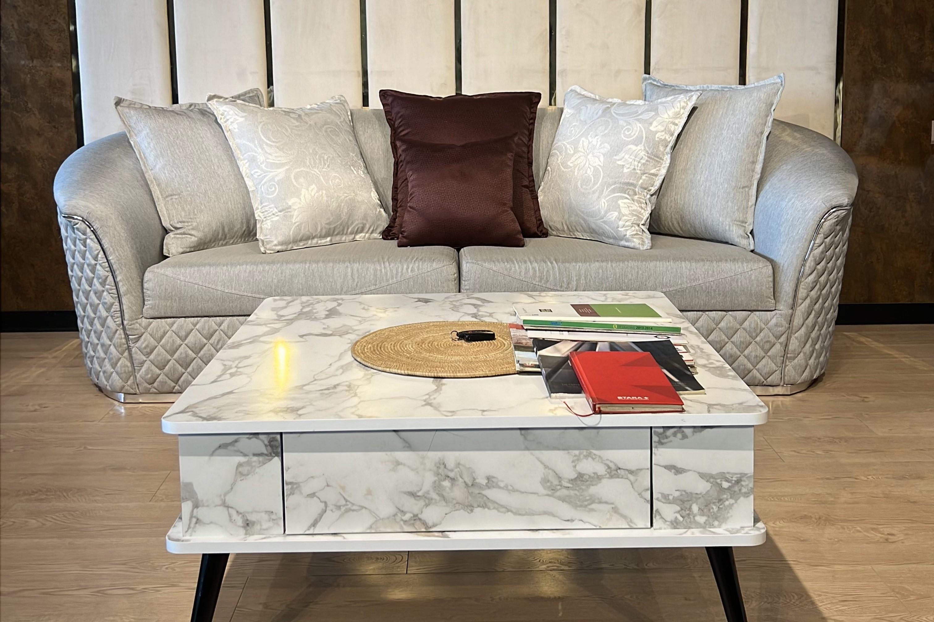 COSMOS SOFA SET - DRAPP/NUBUCK