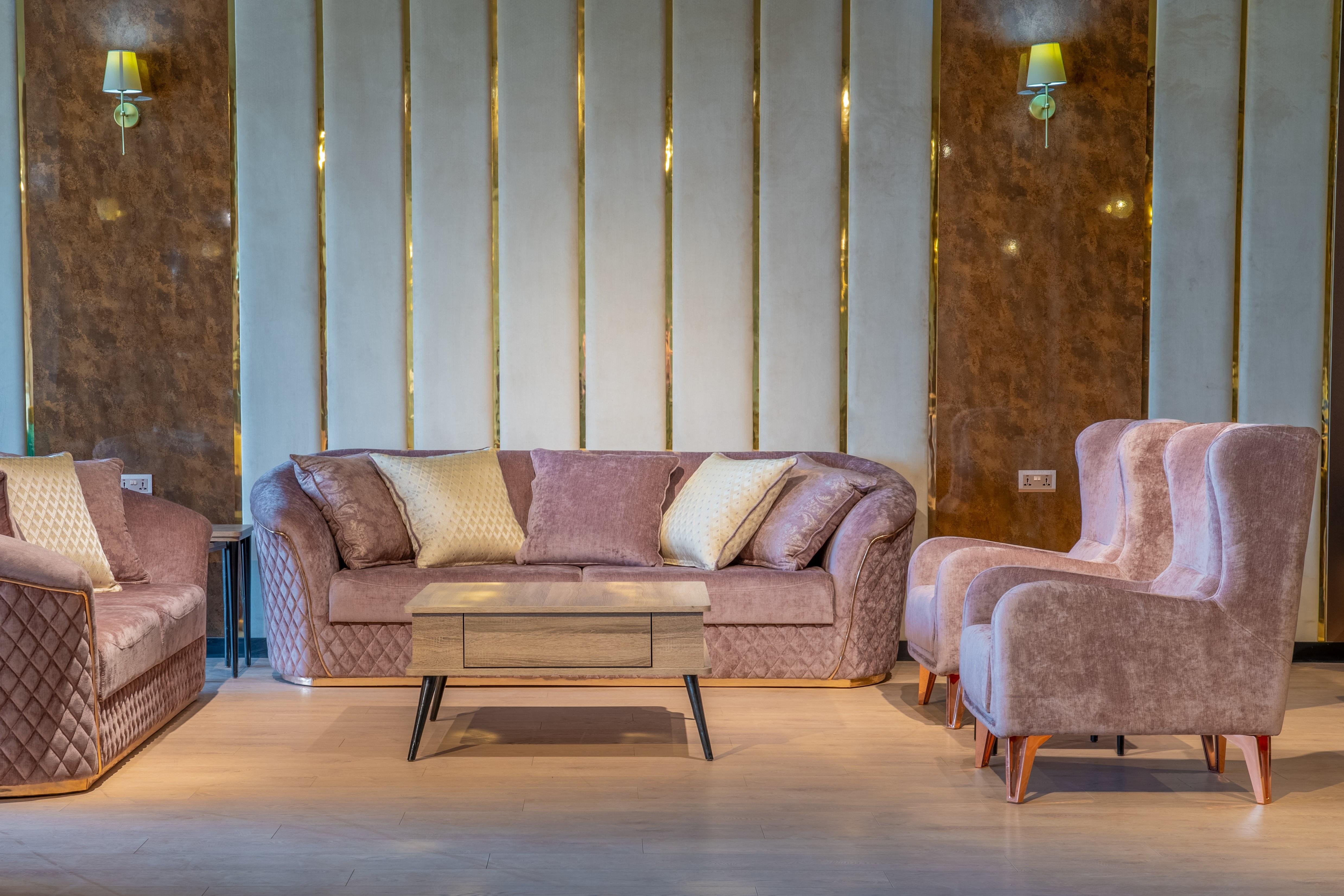 COSMOS SOFA SET - DRAPP/NUBUCK