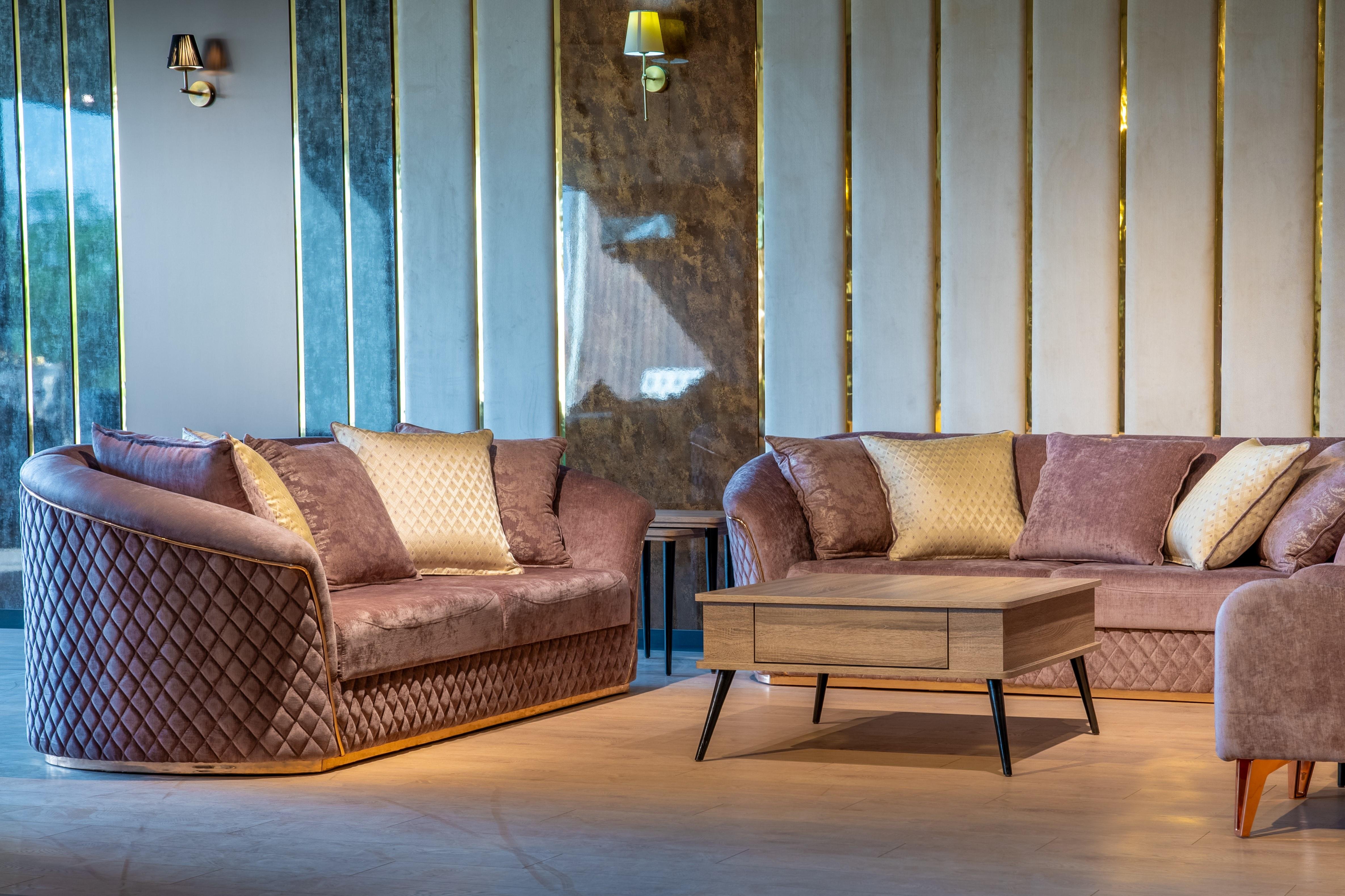 COSMOS SOFA SET - DRAPP/NUBUCK