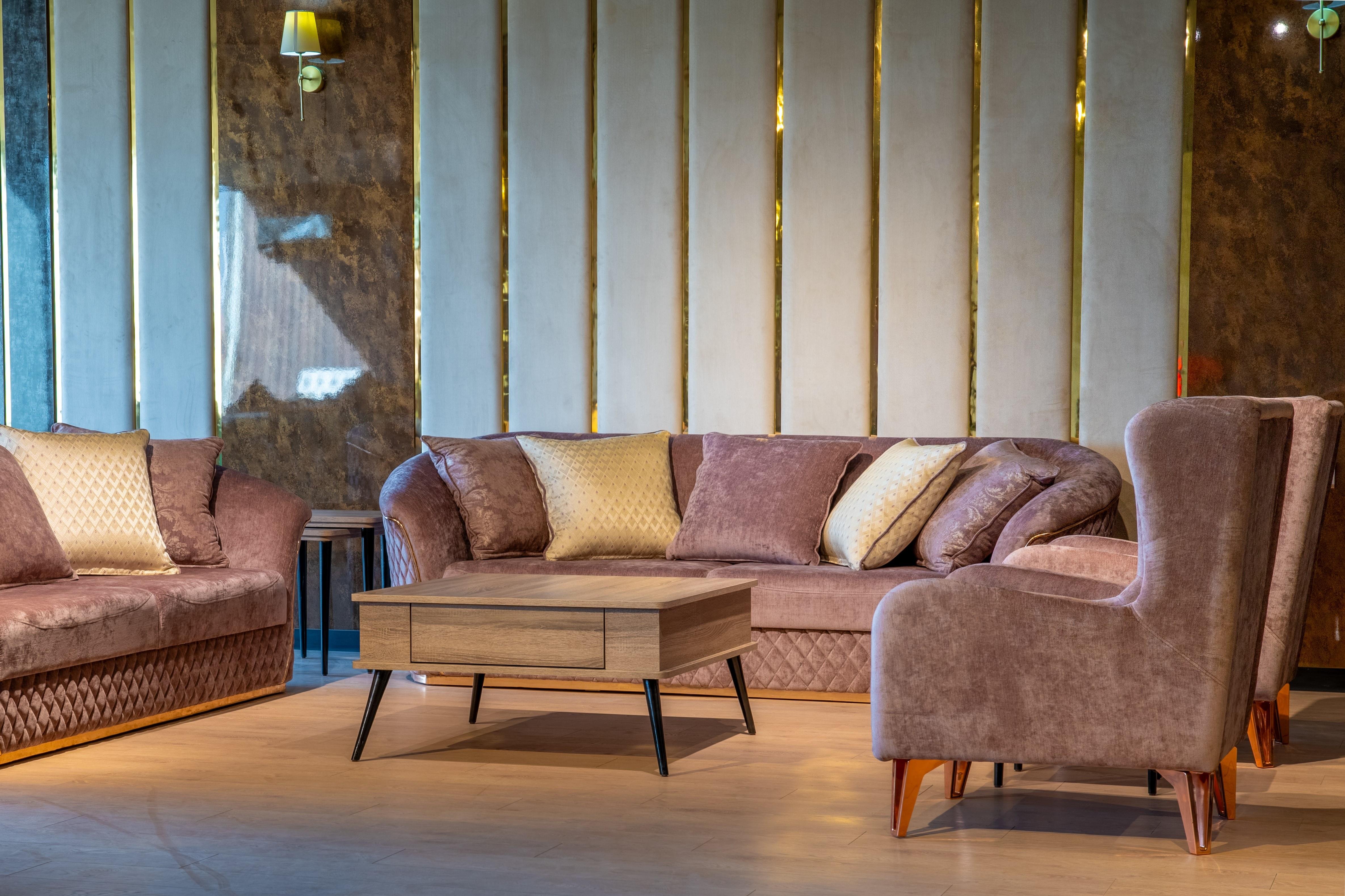 COSMOS SOFA SET - DRAPP/NUBUCK