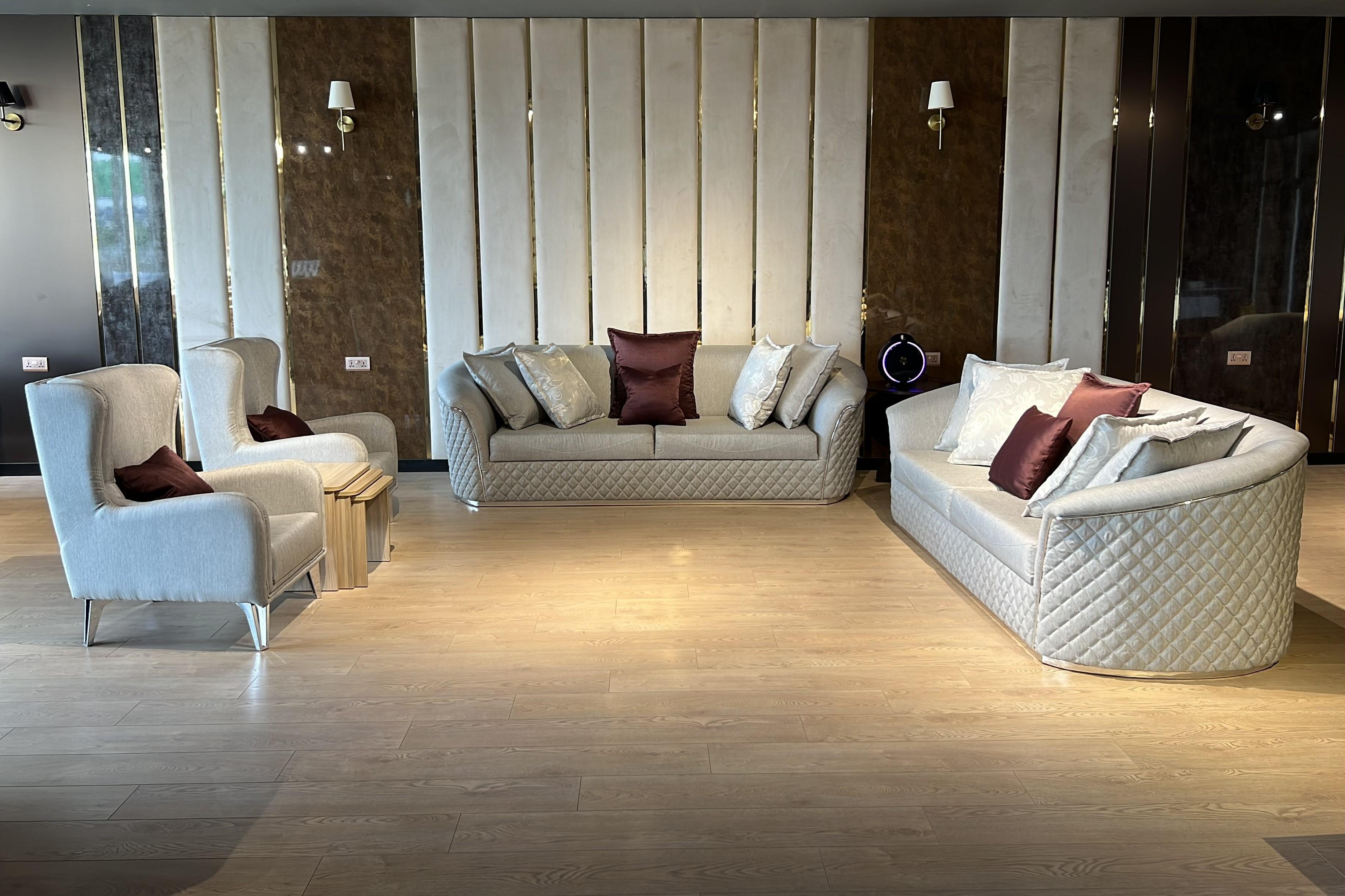 COSMOS SOFA SET - DRAPP/NUBUCK