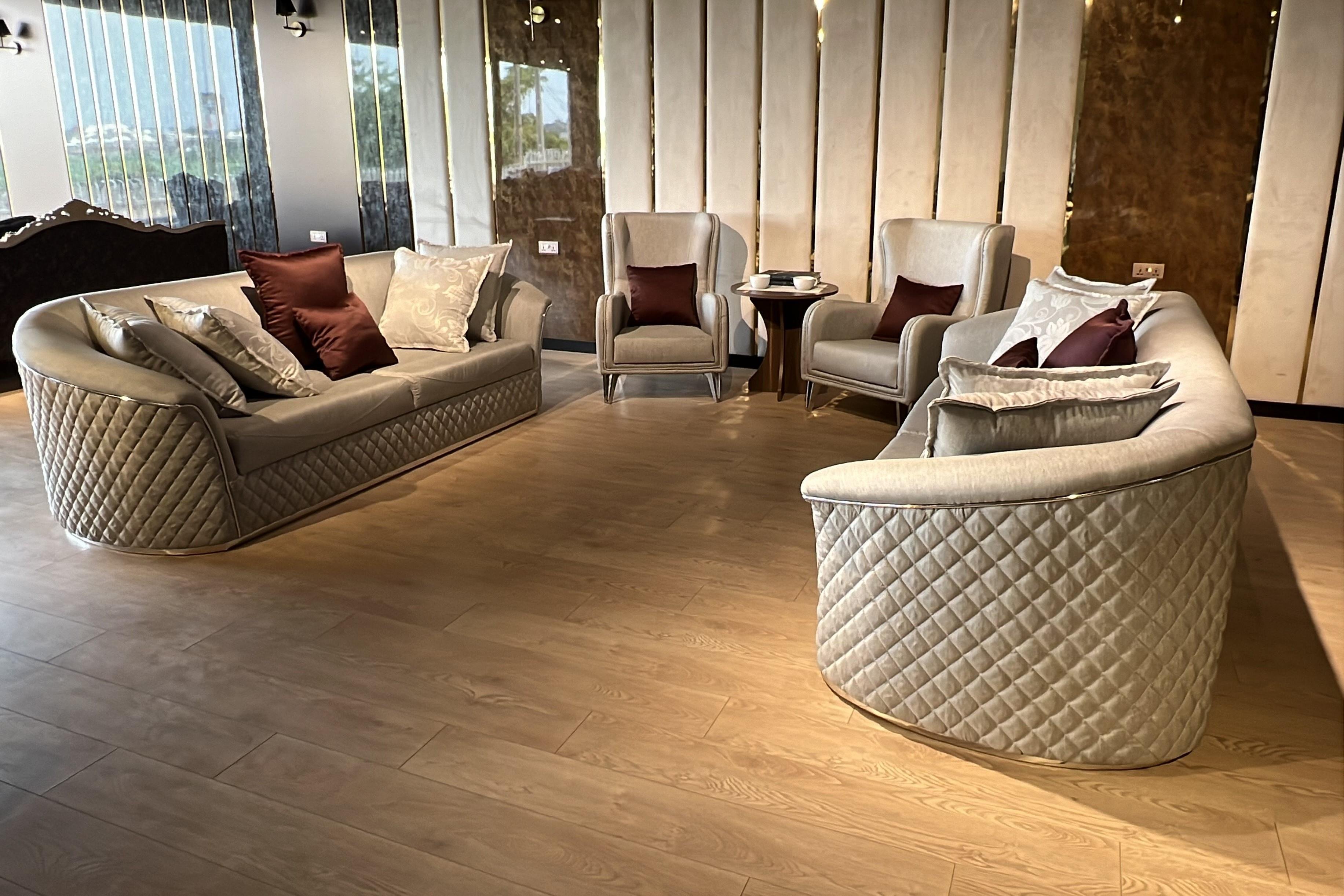 COSMOS SOFA SET - DRAPP/NUBUCK