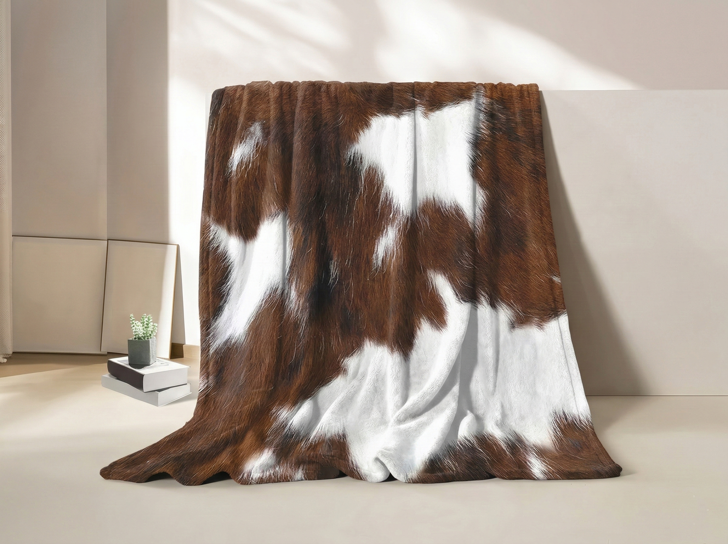 COWHIDE PATTERN FLANNEL SOFA BLANKET 150x200