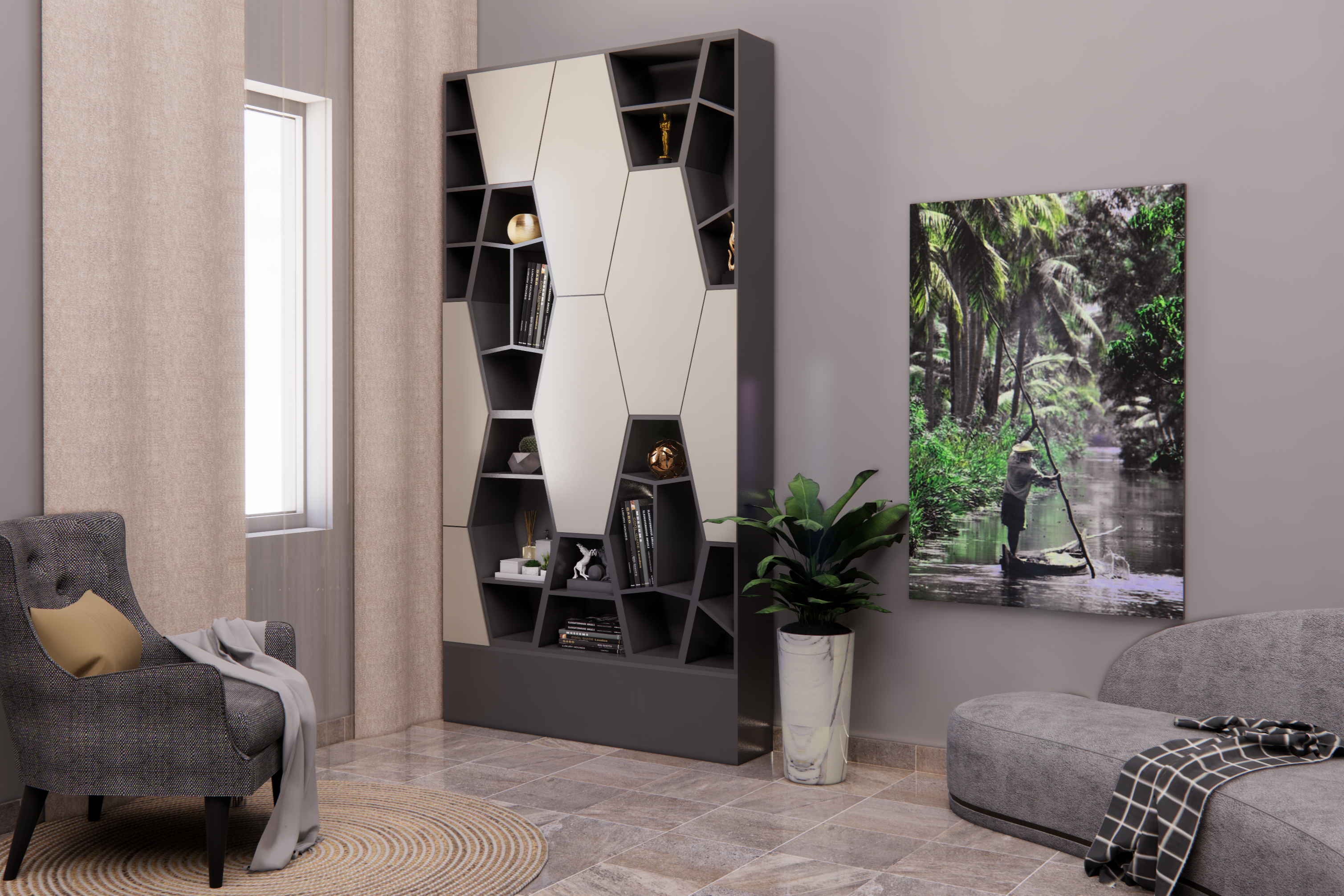DECO ACCESSORY PARTITION & SHELF H:280x150 CM LENGTH