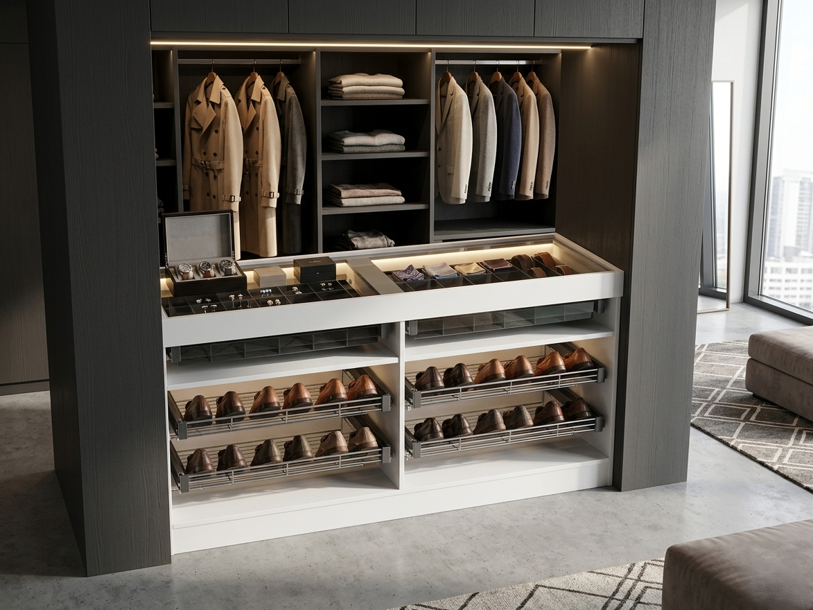 DUNA SHOE DRAWER & ORGANIZER DRAWER CABINET GLASS TOP