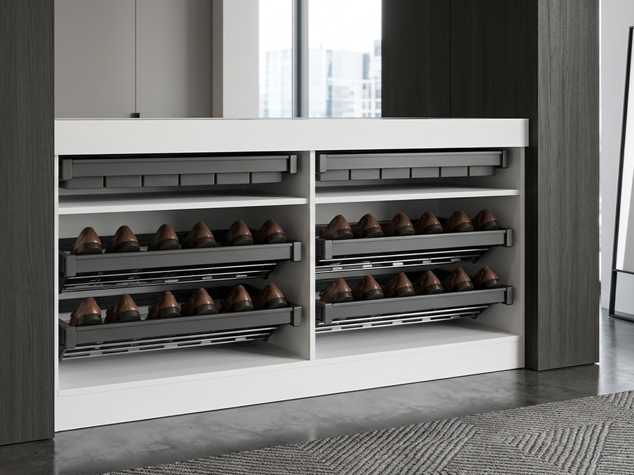 DUNA SHOE DRAWER & ORGANIZER DRAWER CABINET GLASS TOP