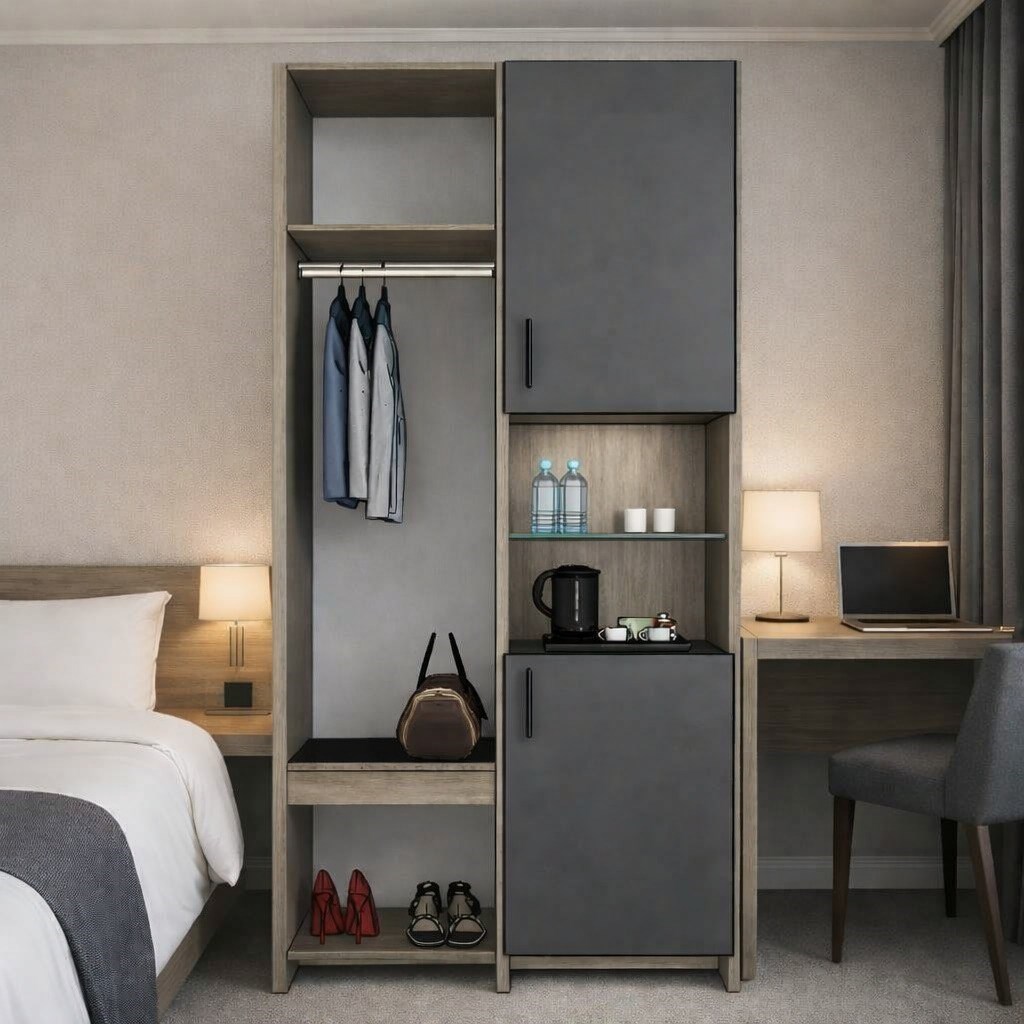 HANA 130 COFFEE - LUGGAGE CABINET & LED
