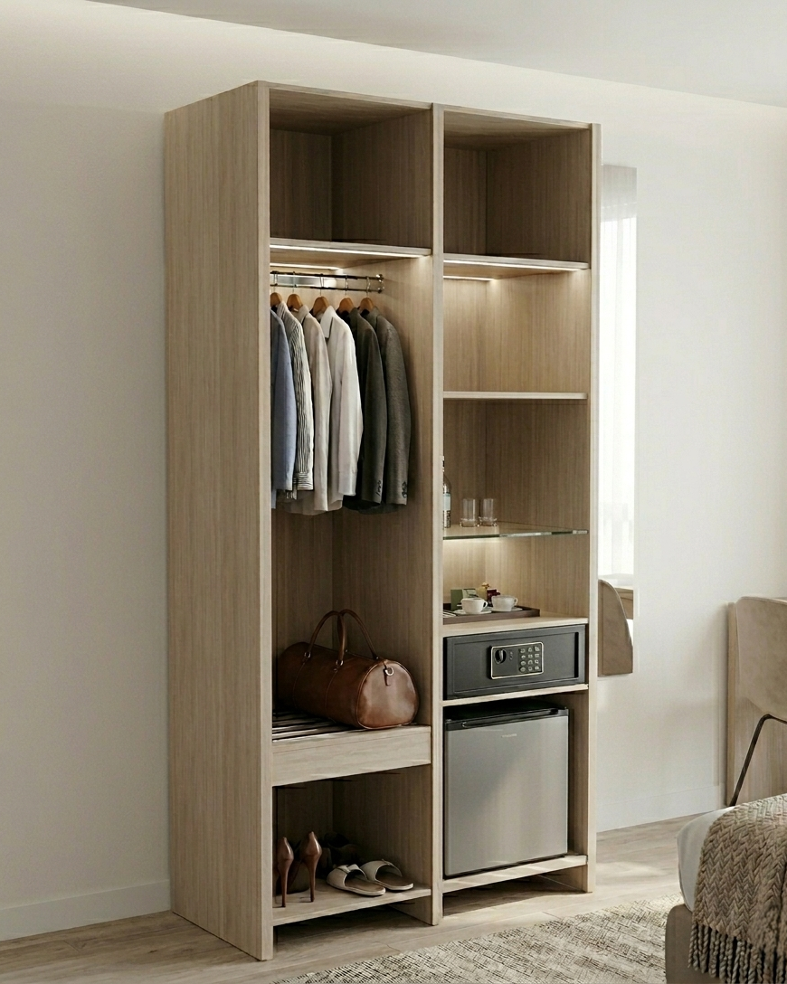 HANA 130 COFFEE - LUGGAGE CABINET & LED