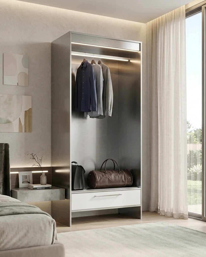 HANA HOTEL 90 LUGGAGE - 1DRW WARDROBE & LED