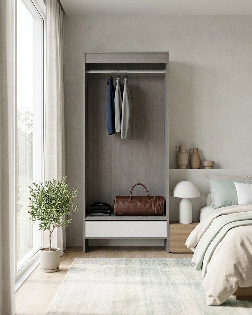 HANA HOTEL 90 LUGGAGE - 1DRW WARDROBE & LED