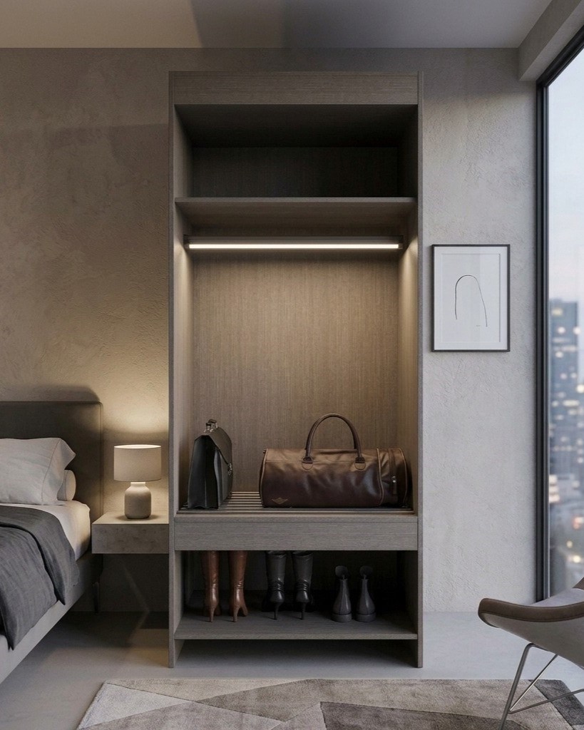 HANA HOTEL 90 LUGGAGE 1S - SHOE RACK WARDROBE & LED