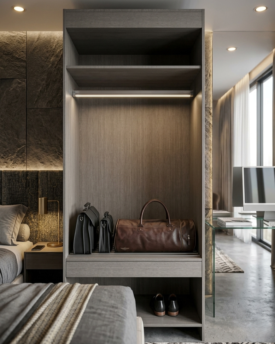 HANA HOTEL 90 LUGGAGE 1S - SHOE RACK WARDROBE & LED