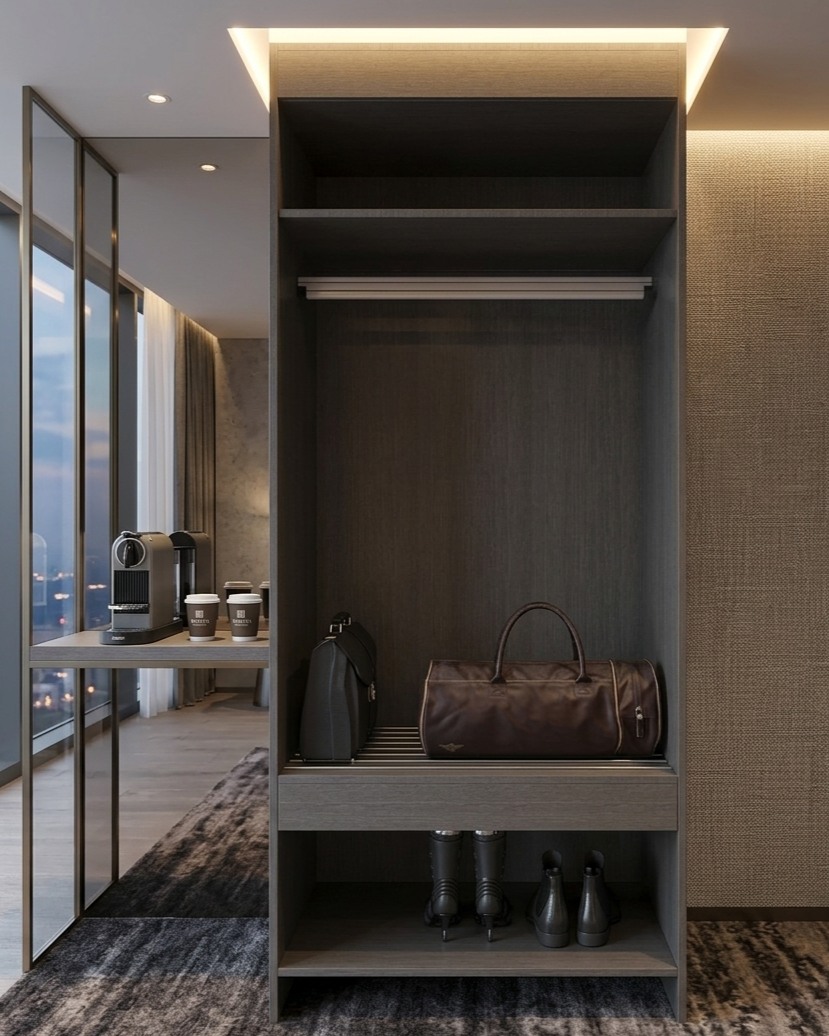 HANA HOTEL 90 LUGGAGE 1S - SHOE RACK WARDROBE & LED