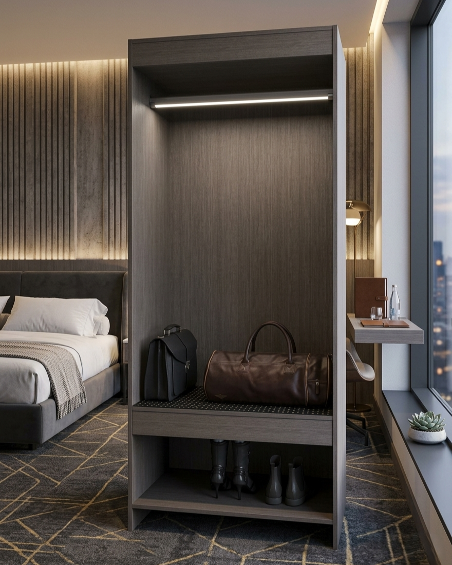 HANA HOTEL 90 LUGGAGE - SHOE RACK WARDROBE & LED