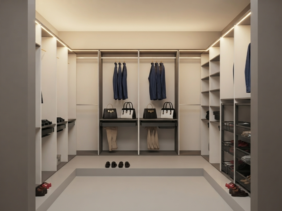 HILLSIDE WALK-IN CLOSET & ACCESSORIES & LED