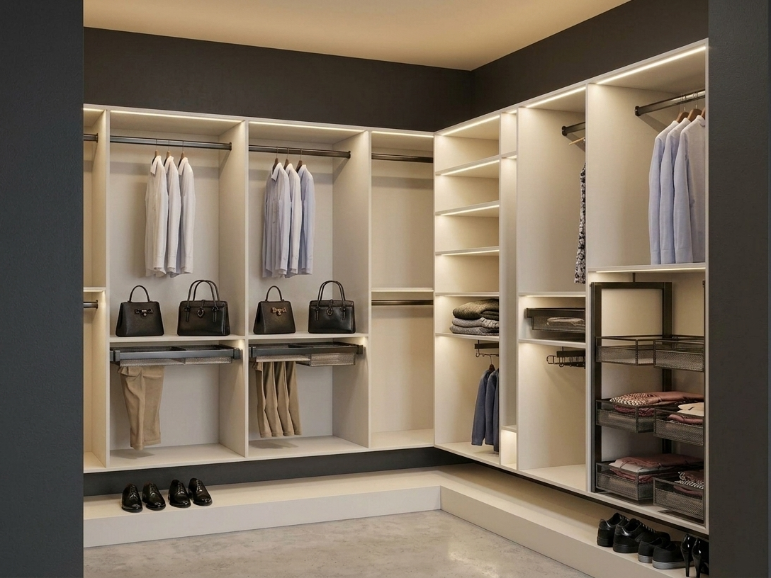 HILLSIDE WALK-IN CLOSET & ACCESSORIES & LED