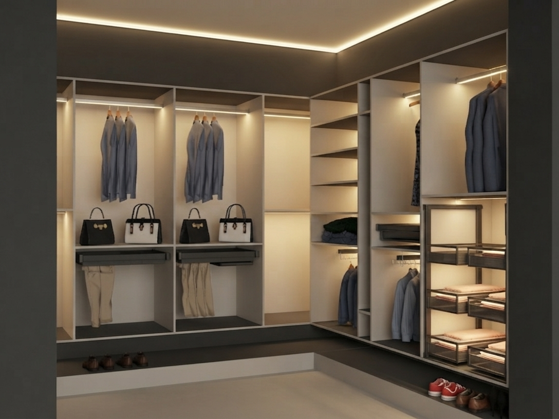 HILLSIDE WALK-IN CLOSET & ACCESSORIES & LED
