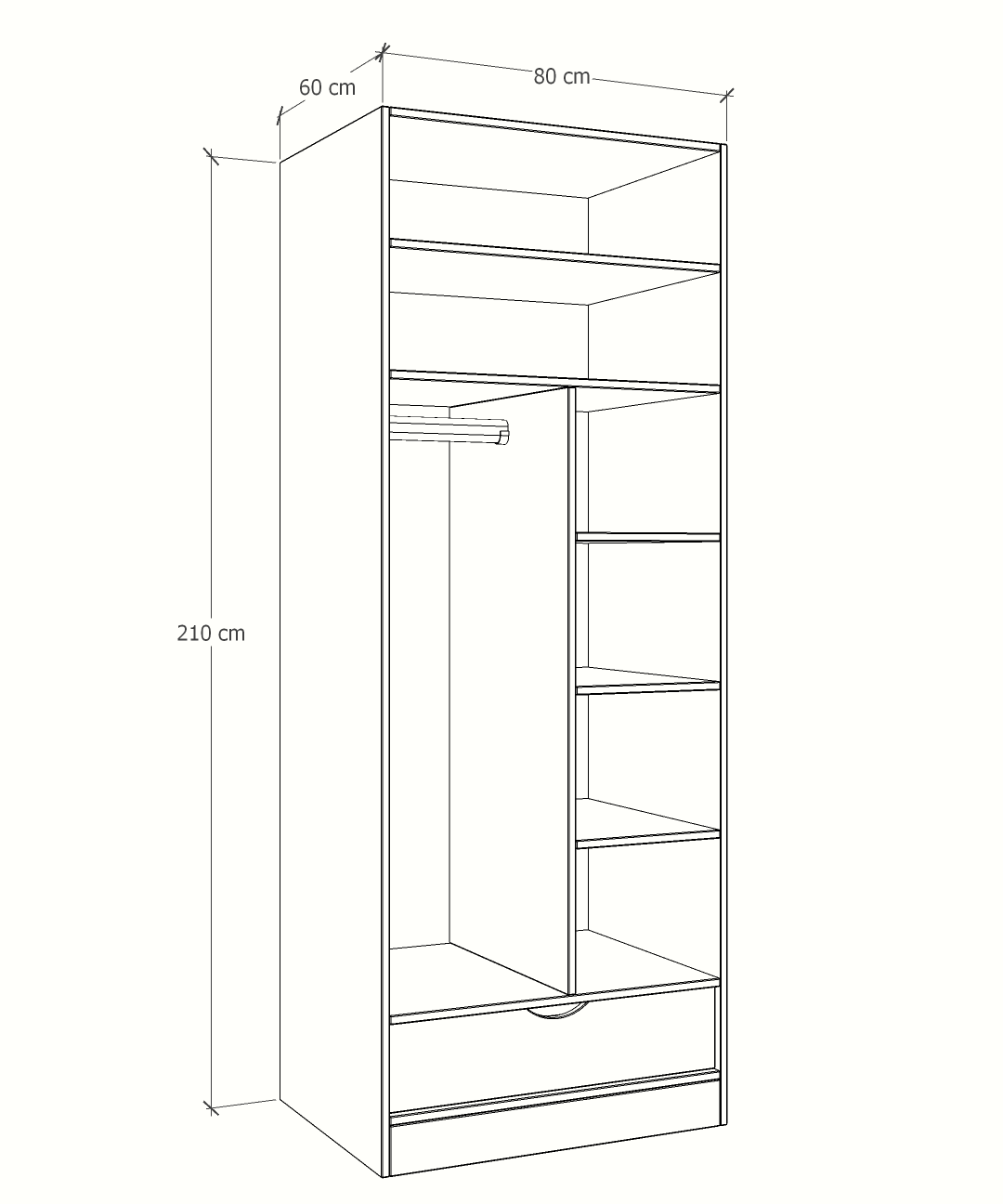 MAGIC 1DRW 125 3FS 1S WARDROBE