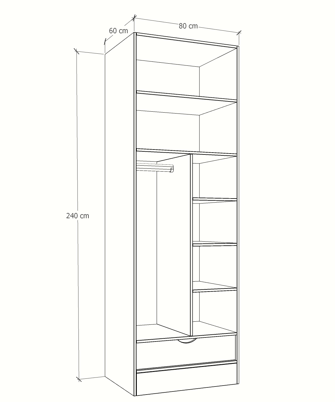 MAGIC 1DRW 125 3FS 1S WARDROBE