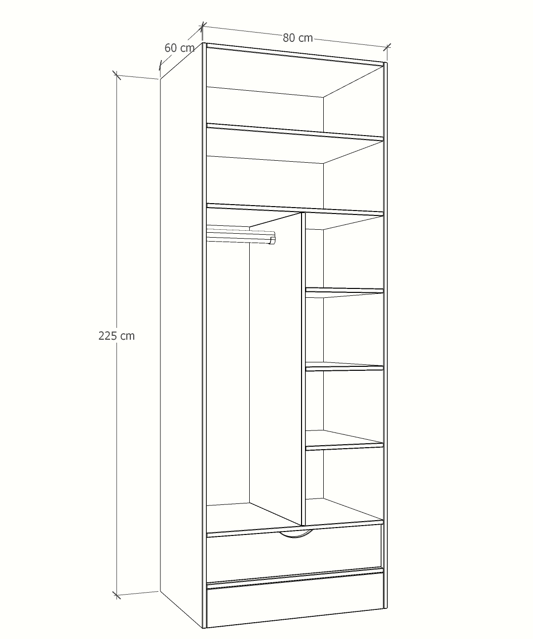 MAGIC 1DRW 125 3FS 1S WARDROBE